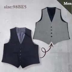 リバーシブルスーツベスト　2way 美品　ウール混　フォーマル　ビジネス　メンズ