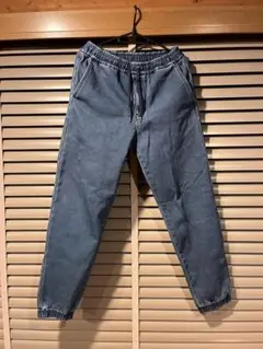 【連休値下げ】 GU ライトブルー ストレッチジーンズ　暖パン