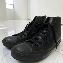 ✨廃盤品！稀少✨コンバース オールスター レザーHI 黒 25.5cm