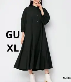 る*る様 GU バンドカラーシャツワンピース ロングワンピース XL