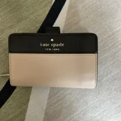 kate spade 折り財布 黒/ベージュ