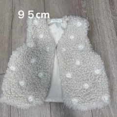 mamaraku ボアベスト 95cm 花柄刺繍