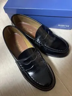 HARUTA 黒 ローファー4514 黒、ブラック　24センチ