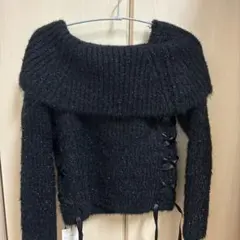 【GRL】 ブラック オフショルダーセーター