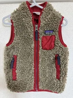 patagonia ベビーベスト 6-12M 赤/ベージュ
