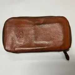 味あり イルビゾンテ レザー ラウンド 長財布 ブラウン 本革 エイジング 込