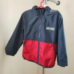 フード付きジャケット ネイビー/レッド 120cm　春、秋用