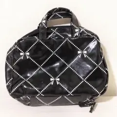 パザパ リボン模様 ブラック ポーチ C013