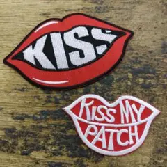 ★ かわいい唇のワッペン2枚セット　mw-030