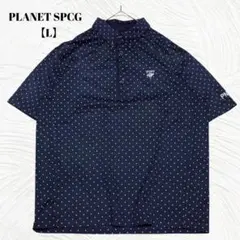 PLANET SPCG【L】 ドット柄 ゴルフポロシャツ 吸汗速乾ポリエステル