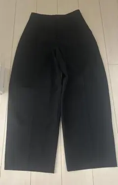 ブラッシュドワイドテーパードパンツ　ブラック　Lサイズ　GU