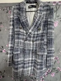 ZARA ダブルブレストツイードジャケット XS