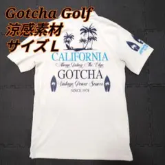 Gotcha Golf 刺繍ポロシャツ ホワイト　涼感　サイズＬ