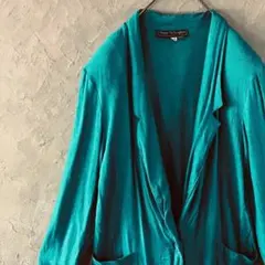 める様用USA製　80s ヴィンテージ薄手ジャケットターコイズブルー古着　LO8