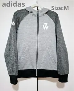 adidas グレー フード付きパーカー Size:M