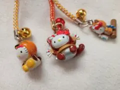 【ゆうパケット】　キティ　根付け　動物3点セット