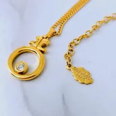 courreges　クレージュ　ネックレス　ロゴ　ゴールド　ストーン