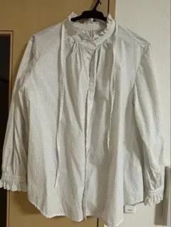 so close ドット フリル ホワイト ブラウス ボウタイ付き