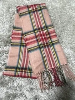 タータンチェック マフラー ピンク系