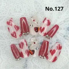 ネイルチップ　量産型　オーダー　マグネット　ハート　ジェルネイル