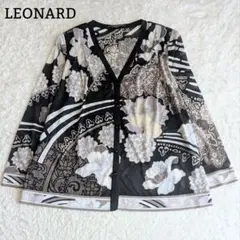 LEONARD レオナール カンカン ジャケット 花柄 LL 日本製 白黒 - メルカリ