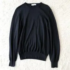 【美品 25ss 洗える XL】グランサッソ　サマーニット　イタリア製　現行　黒のサムネイル