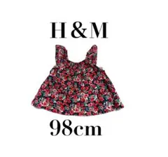 【H&M エイチアンドエム】美品　花柄ノースリーブトップス　女の子　98cm