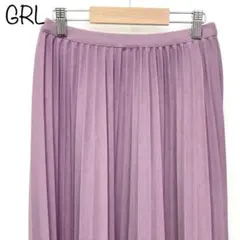 【GRL】ロングプリーツスカート　パープル　M　ウエストゴム
