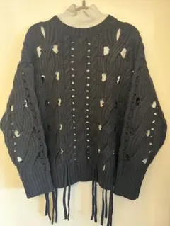 snidel/スナイデル　ブラックケーブル編み セーター単品