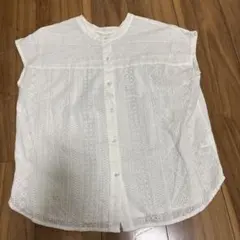 アーバンリサーチ　バンドカラーコットンレースシャツ