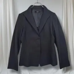 ステイシー ジャケット 7AR 黒ストライプ 上品フォーマル テーラード 通勤