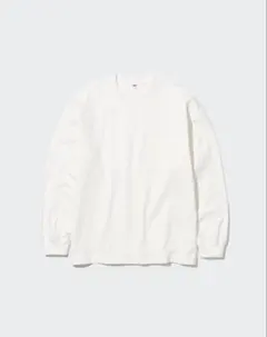 完売品　新品　ユニクロ ウォッシュコットンクルーネックTシャツ　長袖ホワイト白S