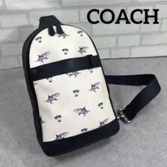 COACH コーチ PVC × レザー ボディバッグ 襷掛け サメ シャーク