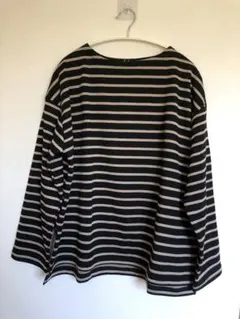 SEASON REASON裏起毛長袖プルオーバーLサイズ 黒とベージュストライプ