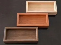 「自作品」木製ペンケース、小物入れ 3色のなかからお選び下さい