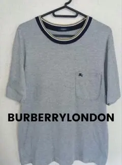 【美品】バーバリー ロンドン リンガーTシャツ グレー ホースロゴ刺繍 Mのサムネイル