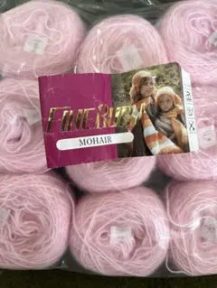 ファインルビー モヘア毛糸 ピンク 9玉セット