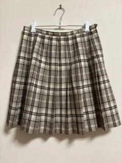 East boyベージュ系チェック プリーツスカート