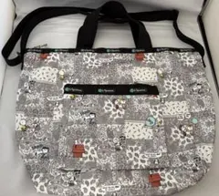 レスポートサック スヌーピー 2WAYトートバッグ バンダナパッチ★ポーチ付き