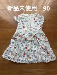 【新品未使用】petitmain プティマイン　ワンピース　花柄 半袖