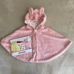 ミキハウス　ホットビスケッツ　ポンチョ　うさぎ　ピンク　靴下　3足セット