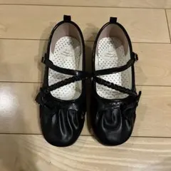 キャサリンコテージ　黒いリボン付きフォーマルシューズ 22.0 cm 発表会