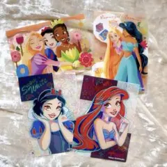 ディズニープリンセス　クリアカードコレクション　4枚セット
