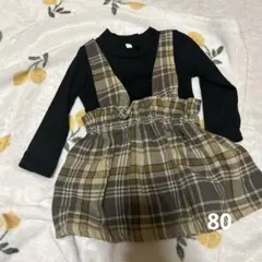 ブラック チェック柄 ワンピース