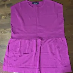 パープル ノースリーブ フレアチュニック