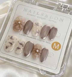 【No.004】ネイルチップ マグネット 3D花 フラワー