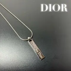 美品★クリスチャンディオール　ネックレス　シルバー　プレート　ロゴ刻印　CDロゴ