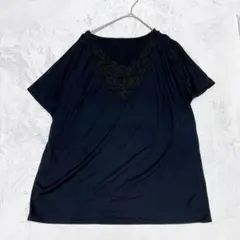 【三陽商会】EVEX by KRIZIA レースVネックカットソー 黒 46のサムネイル