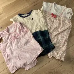 ミキハウス　ロンパース　70 女の子　まとめ売り　３枚セット