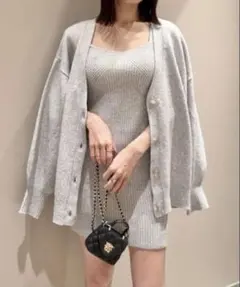 SNIDEL ビッグカーデ＆ミニニットワンピースセット